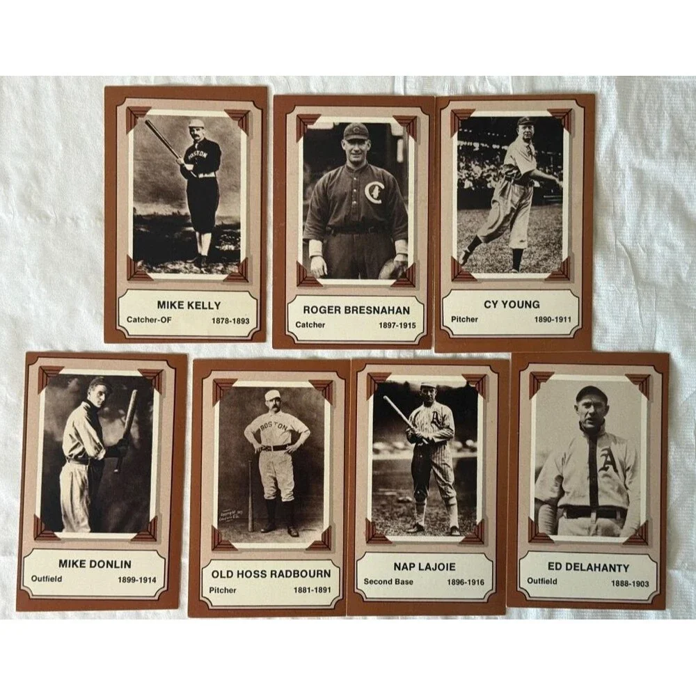 1974 Fleer Pioneers of Baseball Large Format 7 Card Lot Cy Young HOF Near Mint